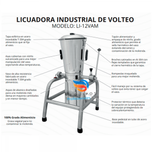 Licuadora Industrial Torrey LM-12 De Volteo Capacidad de 12 Litros –  Direyco Refrigeracion