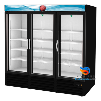 Refrigerador Asber ARMD-72 ◁ 3 Puertas de Cristal